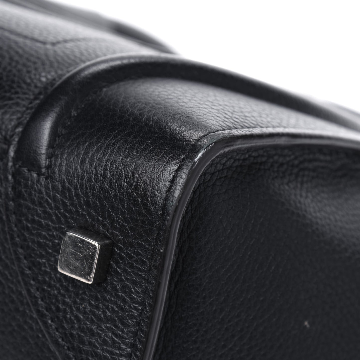 Drummed Calfskin Mini Luggage Black