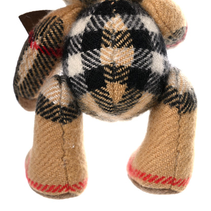 Burberry Cashmere Calfskin Thomas Bow Tie Teddy Bear Keychain Charm Archive Beige 4 of 4