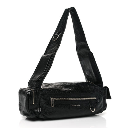 Balenciaga Agneau Arena Superbusy XS Sling Zip Shoulder Bag Black 3 of 11