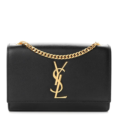 Saint Laurent Grain De Poudre Small Monogram Kate Satchel Black 1 of 8