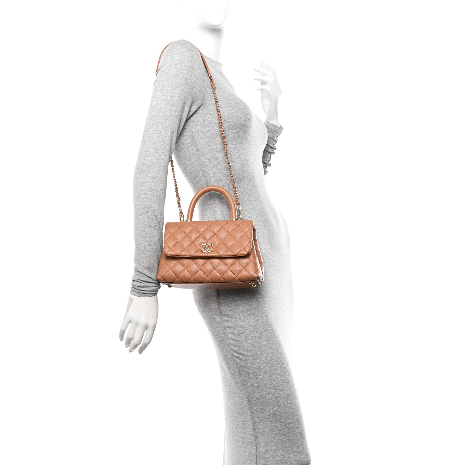 Chanel Caviar Quilted Mini Coco Handle Flap Brown 2 of 10