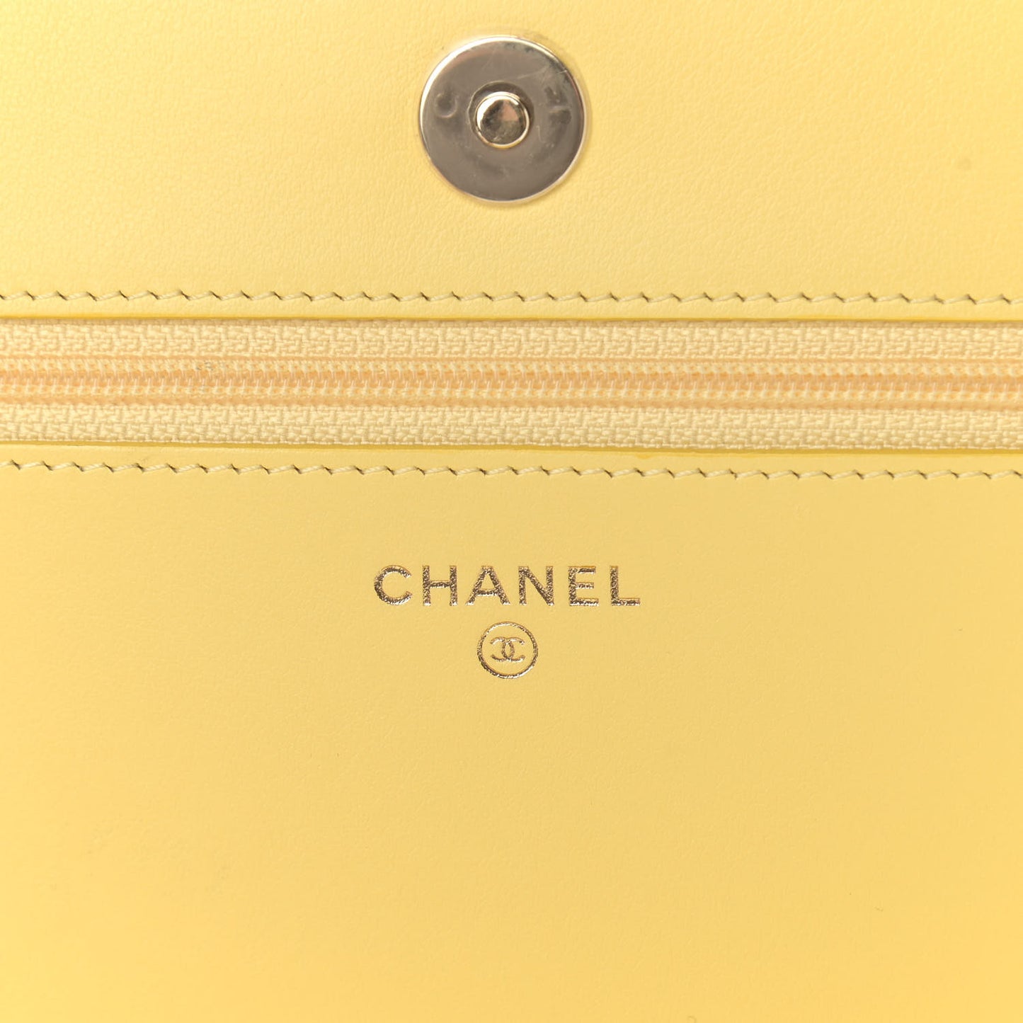 Caviar Chevron Quilted Boy Wallet On Chain WOC Yellow