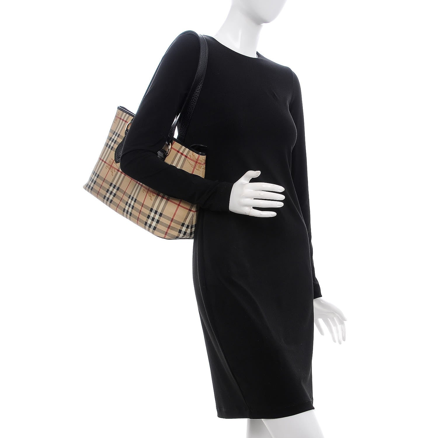 Burberry Haymarket Check Medium Regent Tote Black 2 of 8