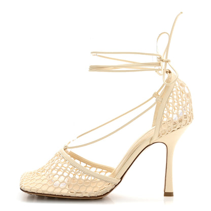 Bottega Veneta Mesh Nappa Stretch Ankle Tie Sandals 40.5 Toile 1 of 9