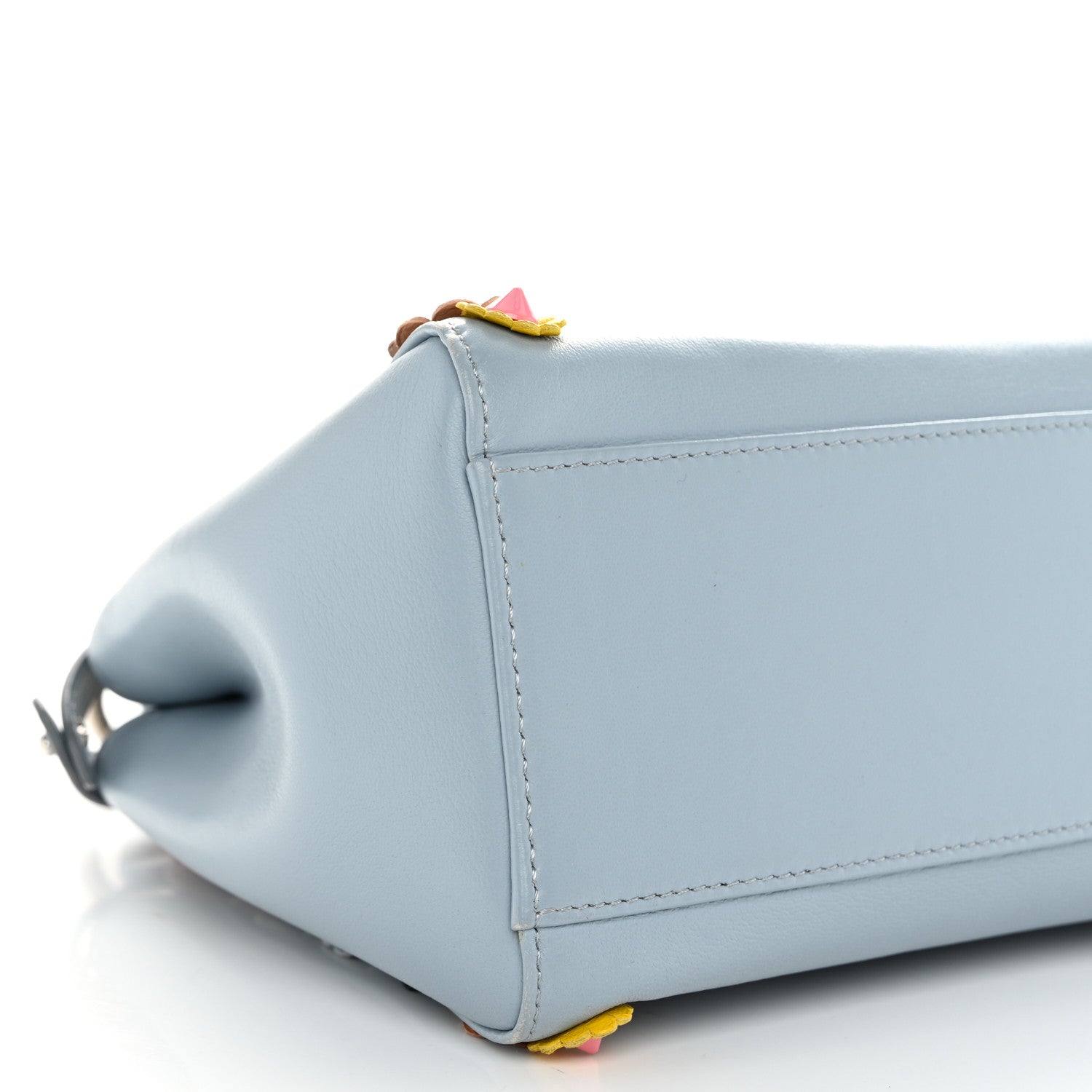 Fendi Nappa Flowerland Mini Peekaboo Iconic Satchel Light Blue 10 of 12