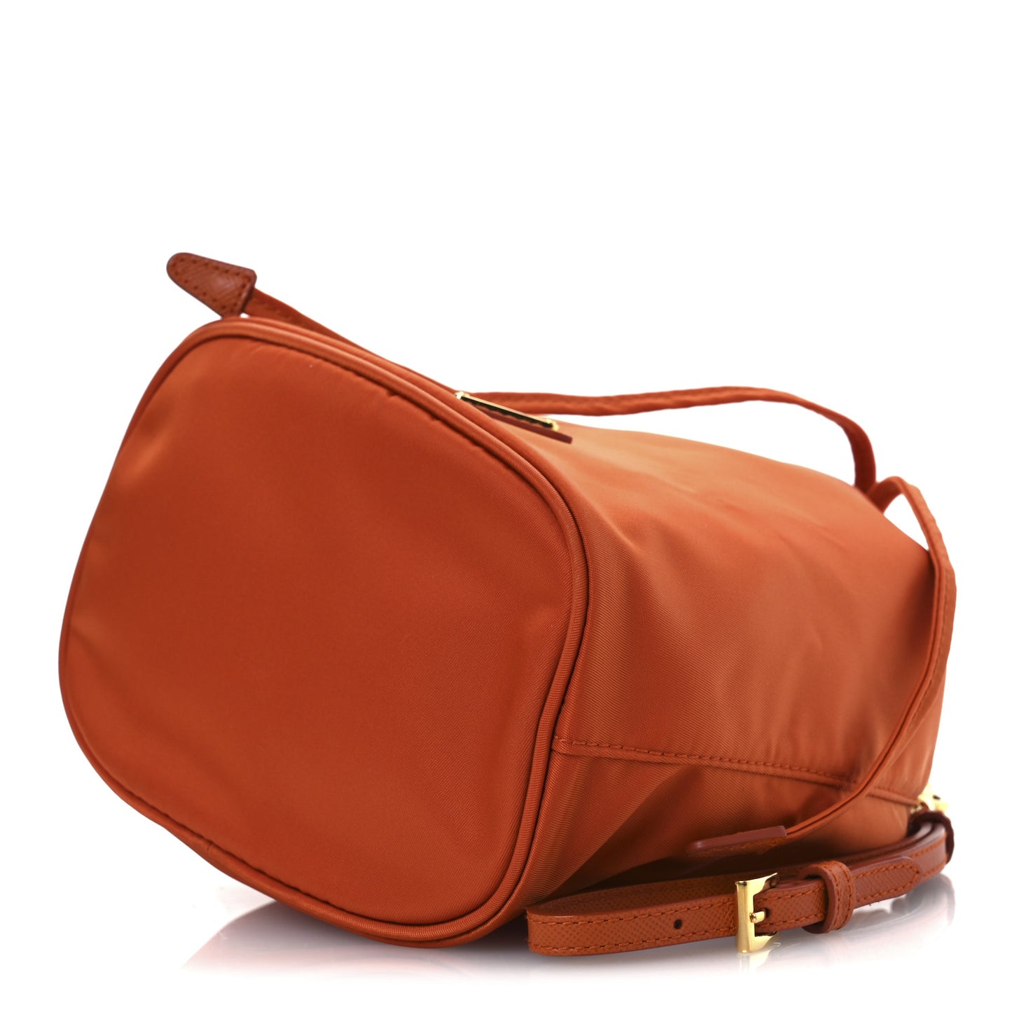 Saffiano Tessuto Nylon Bucket Wristlet Papaya