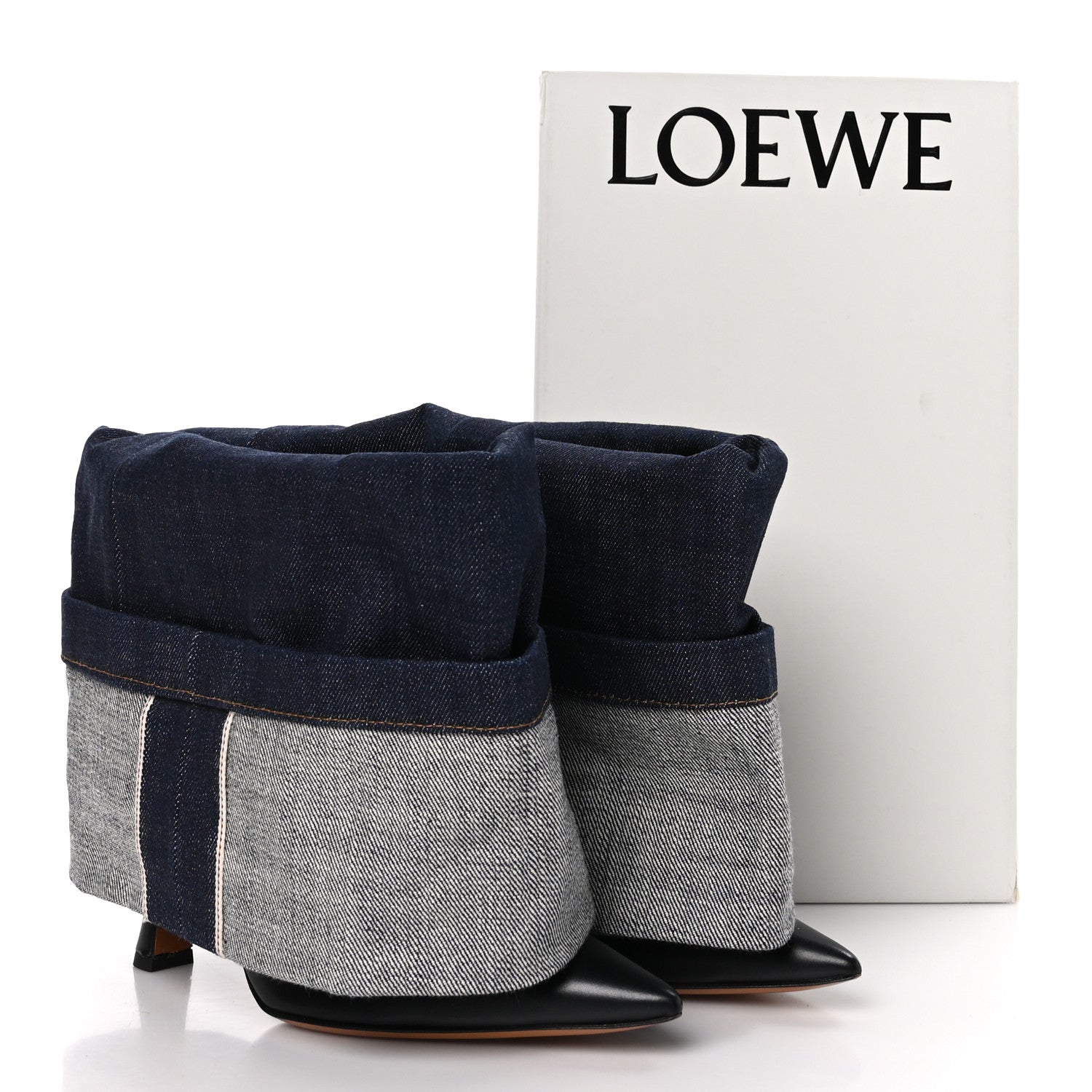 Loewe Denim Fold Over Boots 37 Black 7 of 7