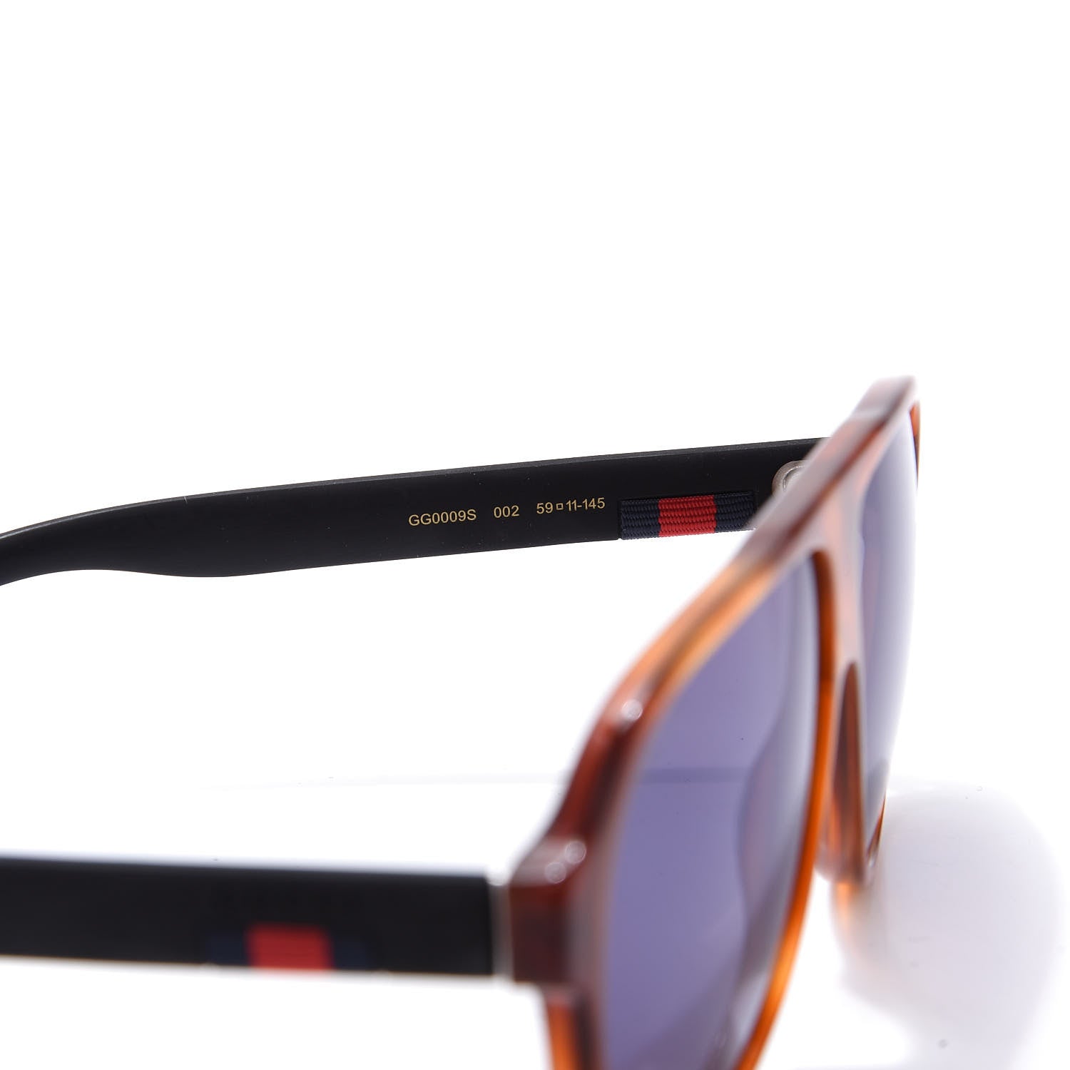 Gucci Acetate Aviator Sunglasses GG0009S Brown Blue 7 of 9