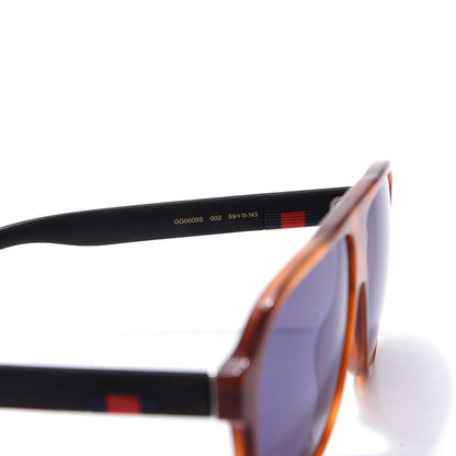 Gucci Acetate Aviator Sunglasses GG0009S Brown Blue 7 of 9