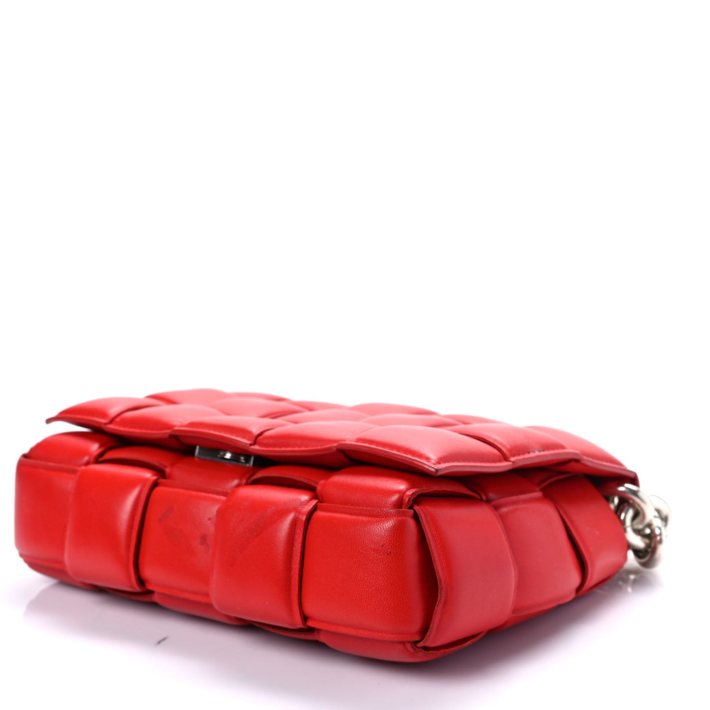 Lambskin Maxi Intreccio Padded Chain Cassette Crossbody Bag Nail Polish