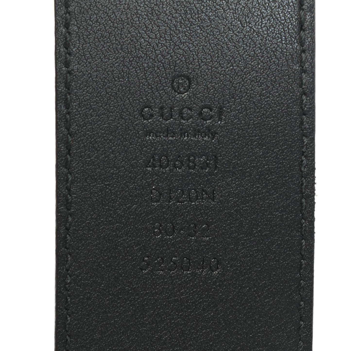 Textured Dollar Calfskin Nickel Double G 40mm Belt 80 32 Black
