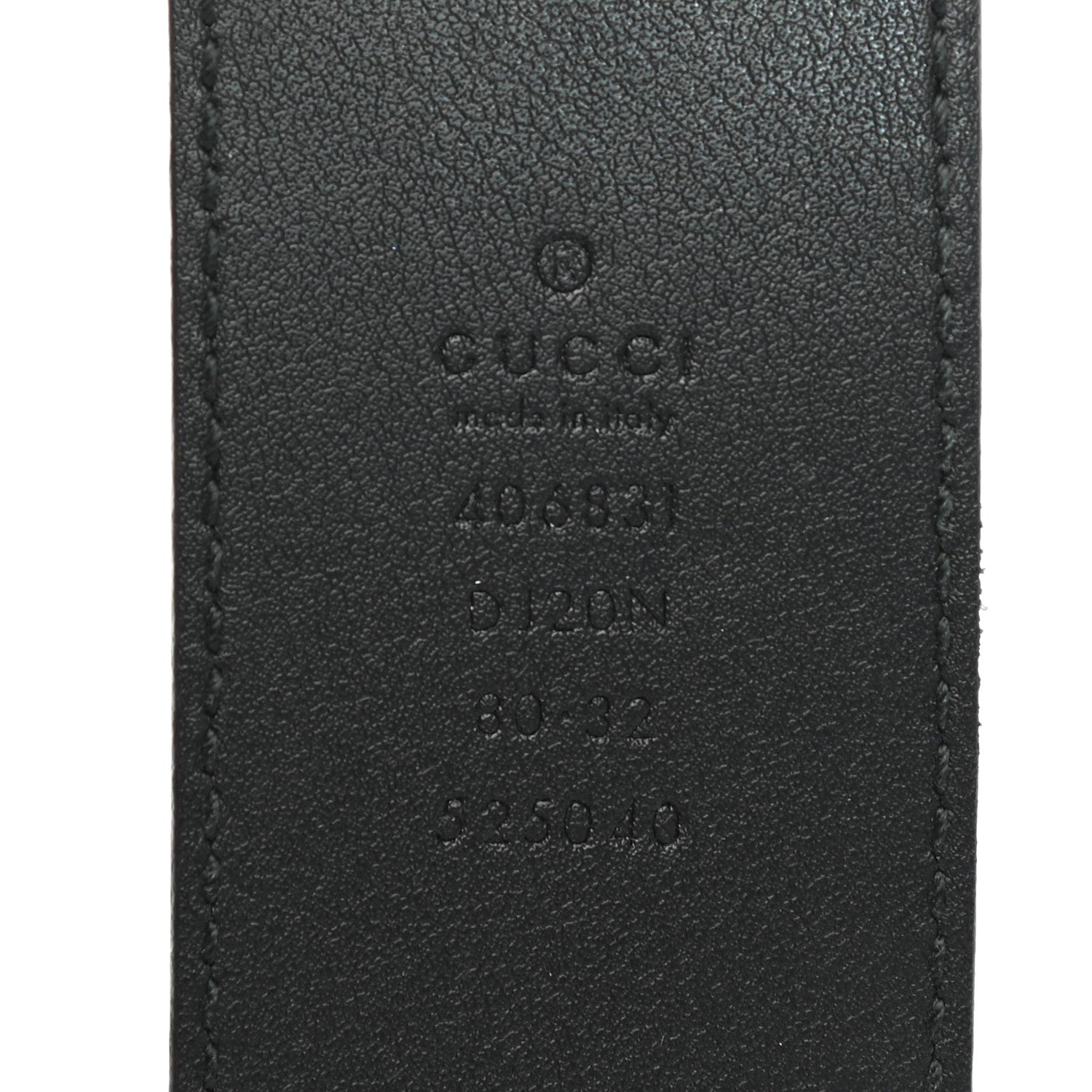Gucci Textured Dollar Calfskin Nickel Double G 40mm Belt 80 32 Black 5 of 5