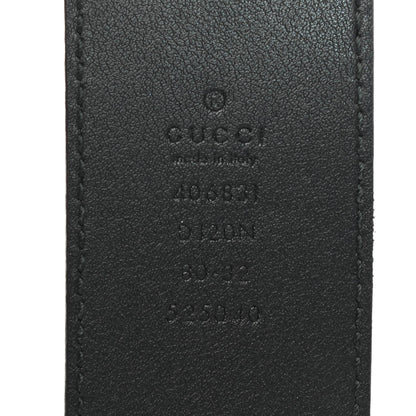 Gucci Textured Dollar Calfskin Nickel Double G 40mm Belt 80 32 Black 5 of 5