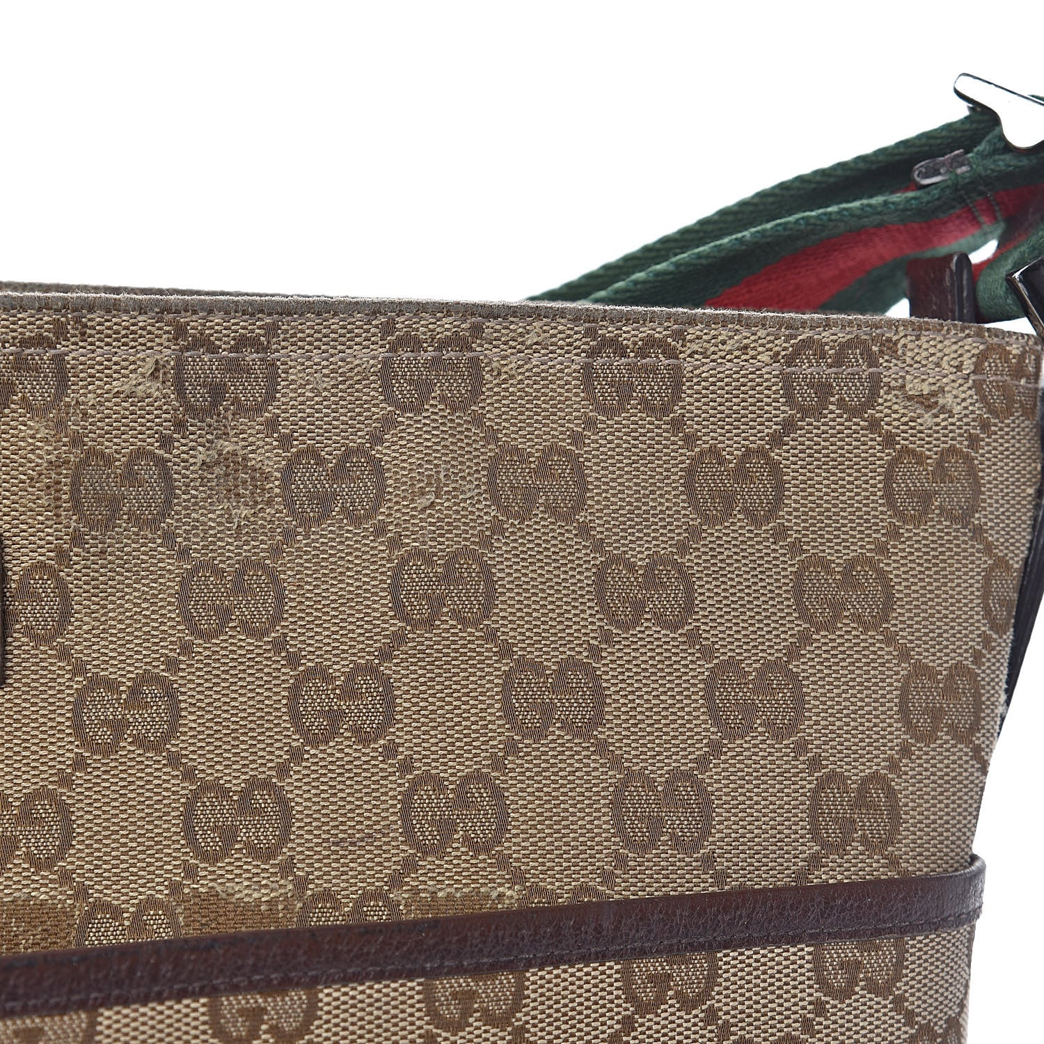 Gucci Monogram Web Medium Flat Messenger Bag Brown 17 of 21