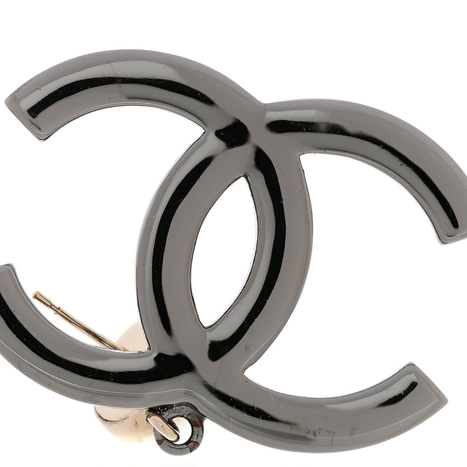 Chanel Crystal Pearl CC Drop Earrings Gold Silver 5 of 6