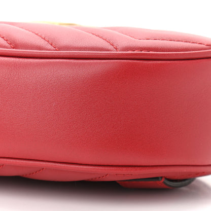 Gucci Calfskin Matelasse GG Marmont Belt Bag 85 34 Hibiscus Red 11 of 11