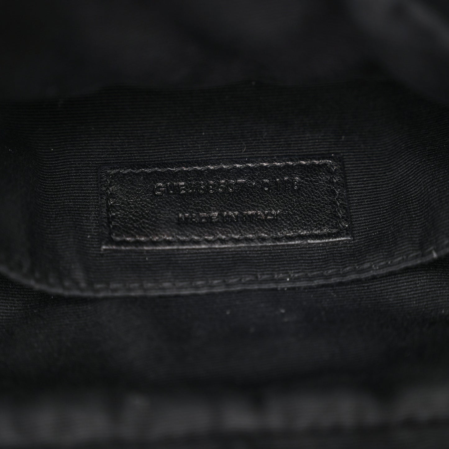 Cracked Shiny Calfskin Matelasse Monogram Lou Camera Bag Black