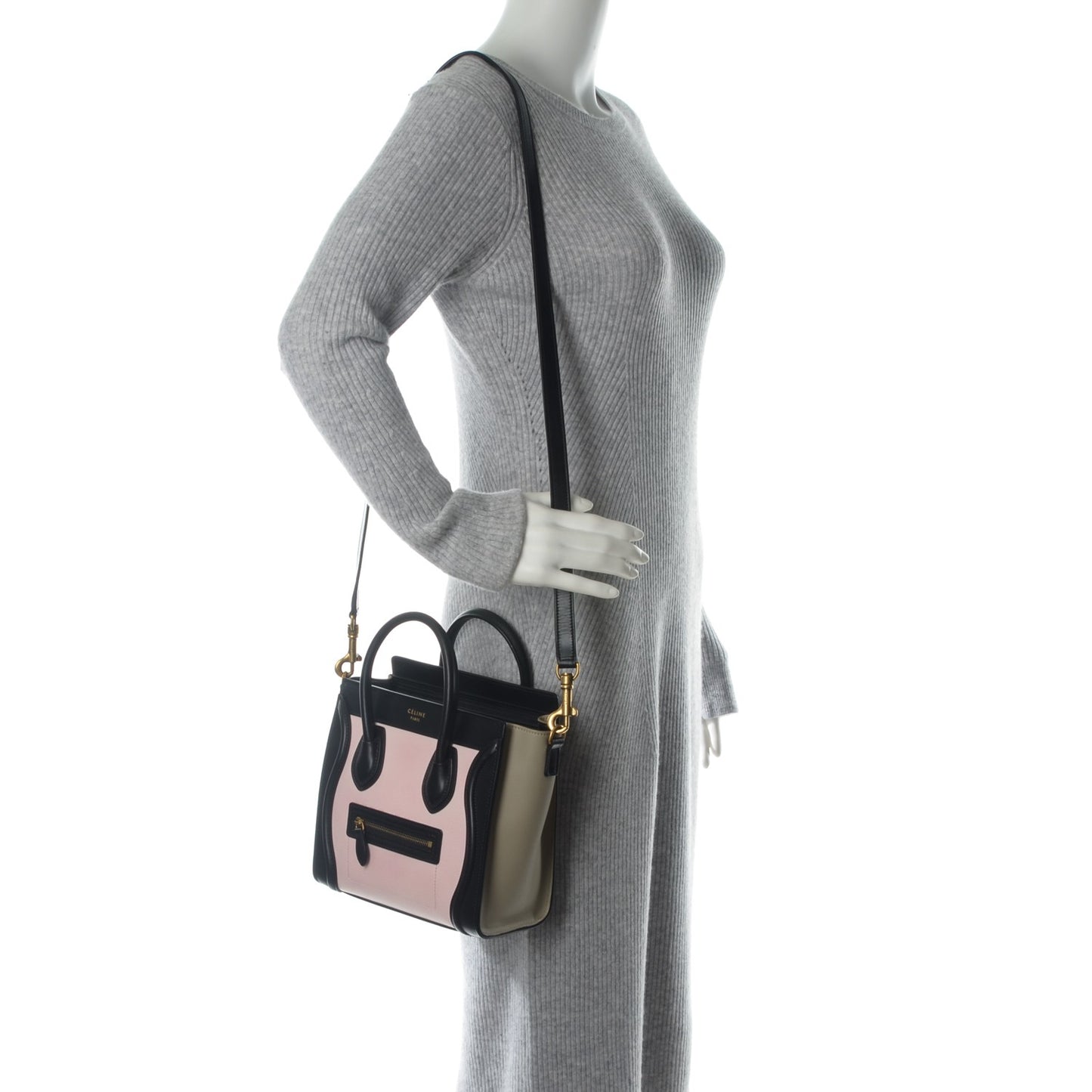 Smooth Drummed Calfskin Nano Tri-Color Luggage Light Rose
