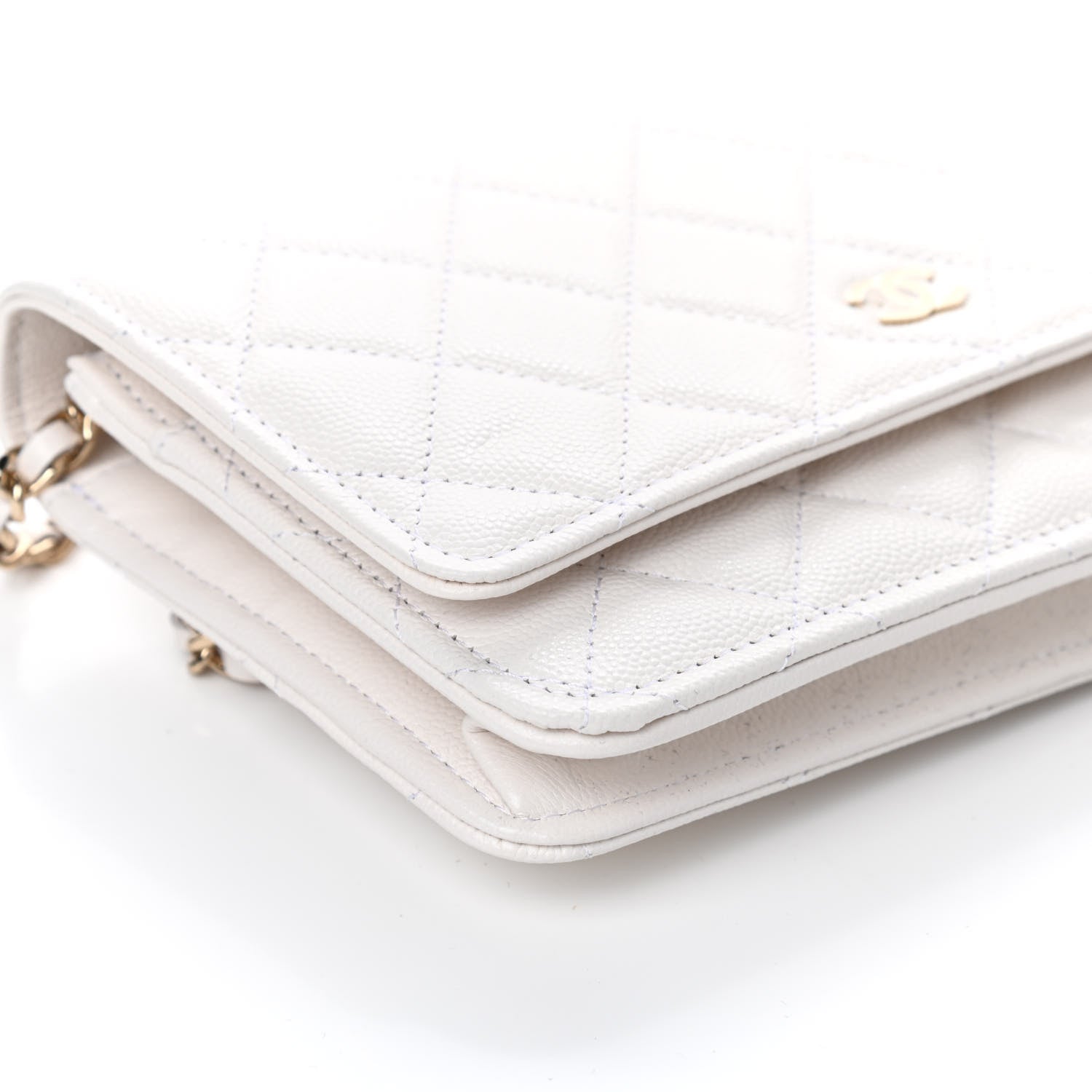 Chanel Caviar Quilted Wallet On Chain WOC White 9 of 11