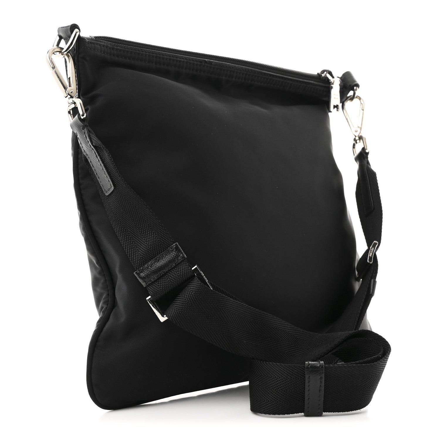 Prada Nylon Flat Messenger Bag Black 3 of 11