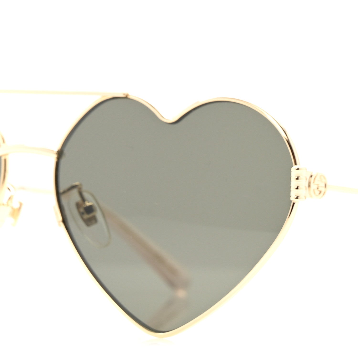 Gucci Metal Heart Sunglasses GG1283S Gold 5 of 10