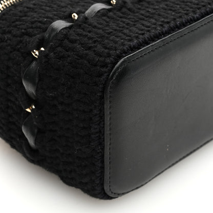 Chanel Lambskin Crochet Quilted Small Vanity Case With Chain Black 9 of 11