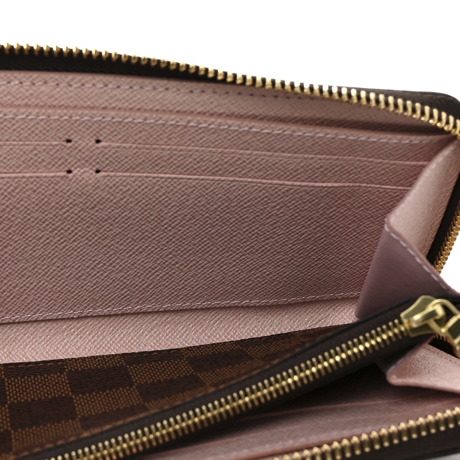 Louis Vuitton Damier Ebene Clemence Wallet Rose Ballerine 10 of 14