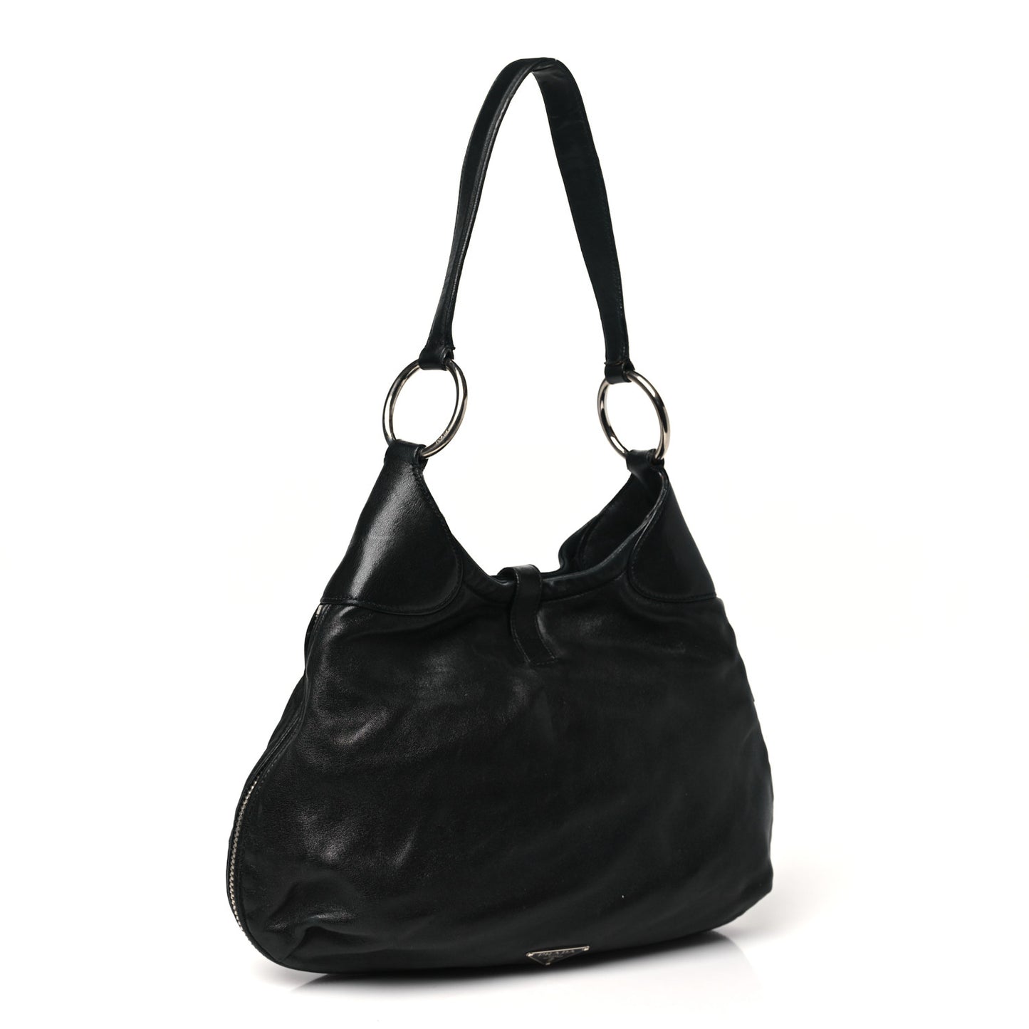 Nappa Zip Hobo Black