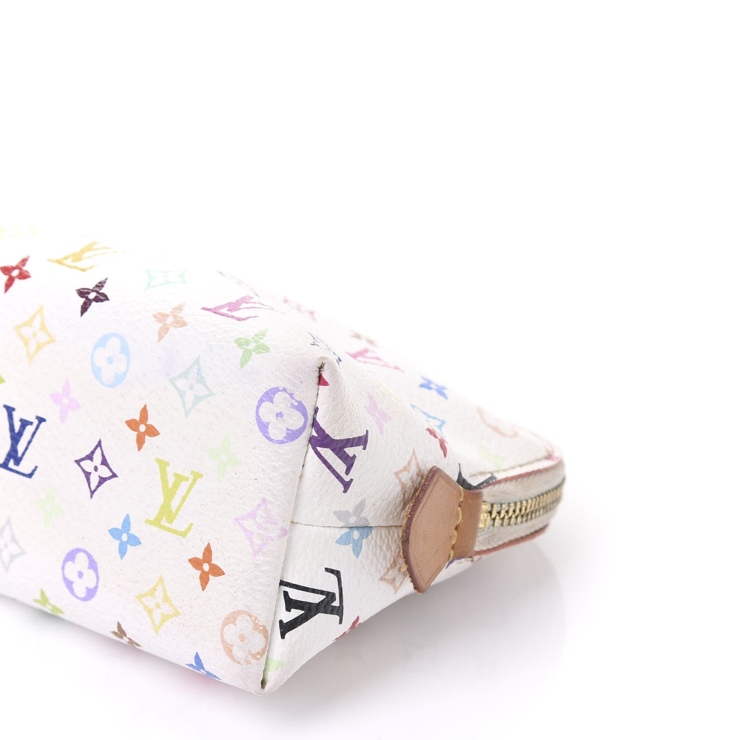 Louis Vuitton Monogram Multicolor Cosmetic Pouch White Litchi 6 of 9