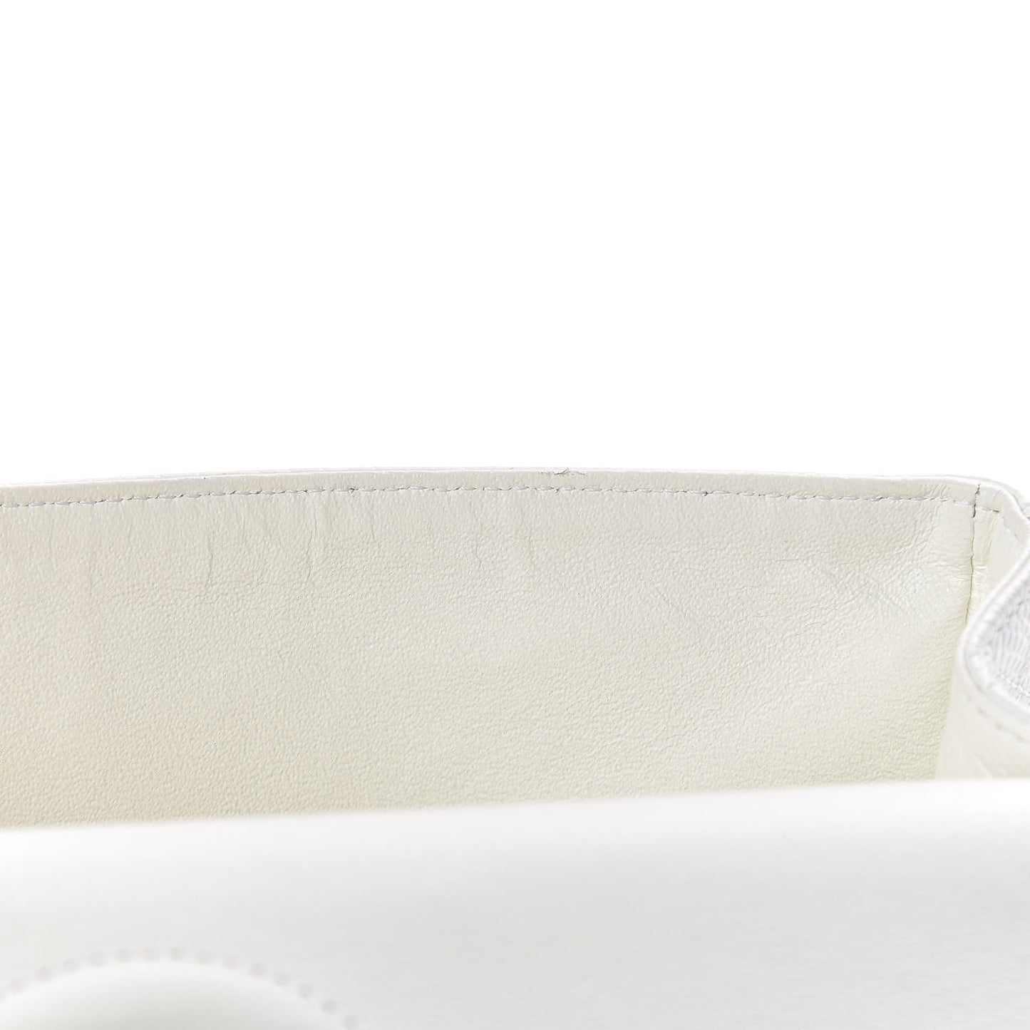 Caviar Quilted Medium Double Flap White
