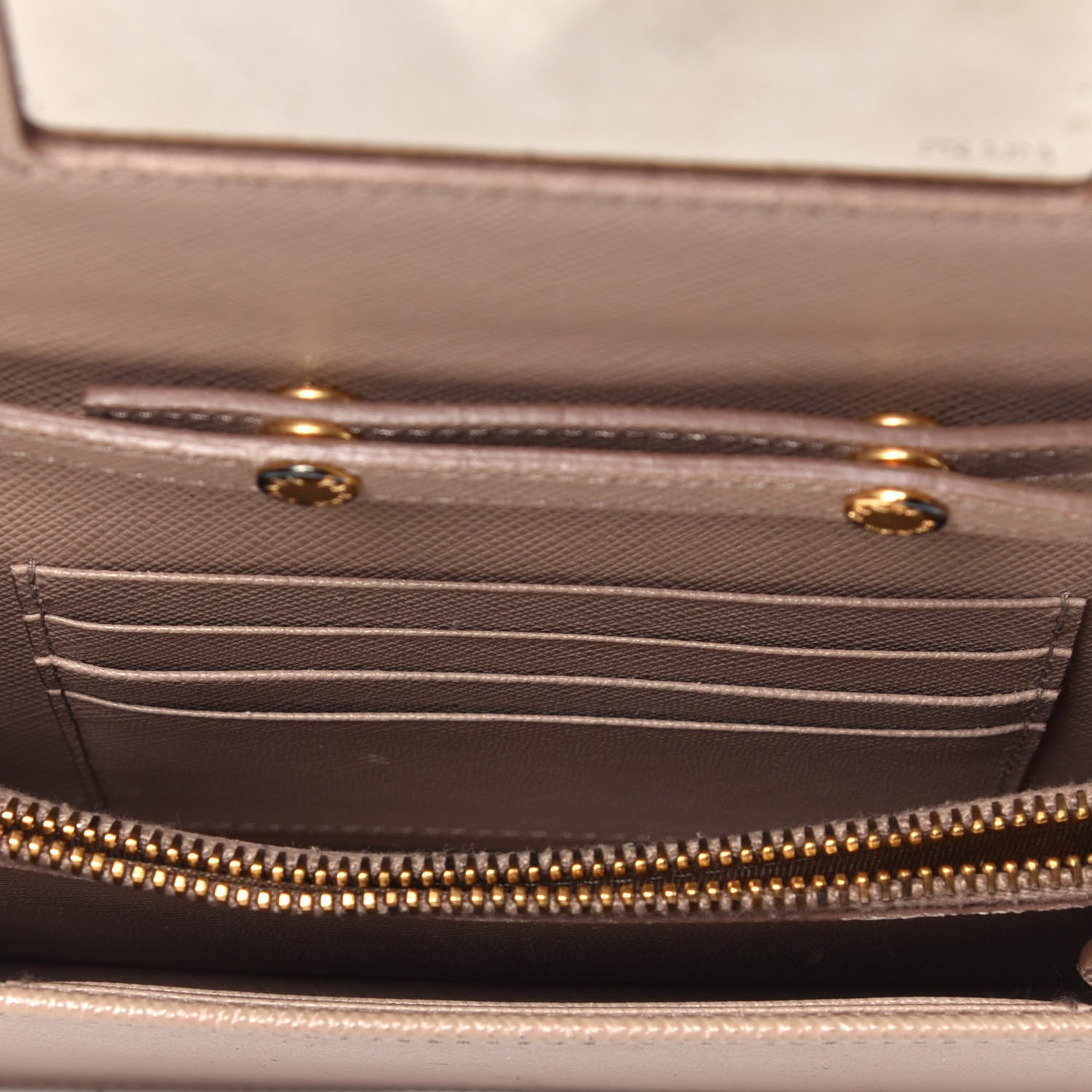 Prada Saffiano Lux Chain Wallet Cipria 5 of 9