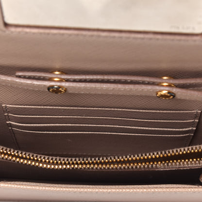 Prada Saffiano Lux Chain Wallet Cipria 5 of 9