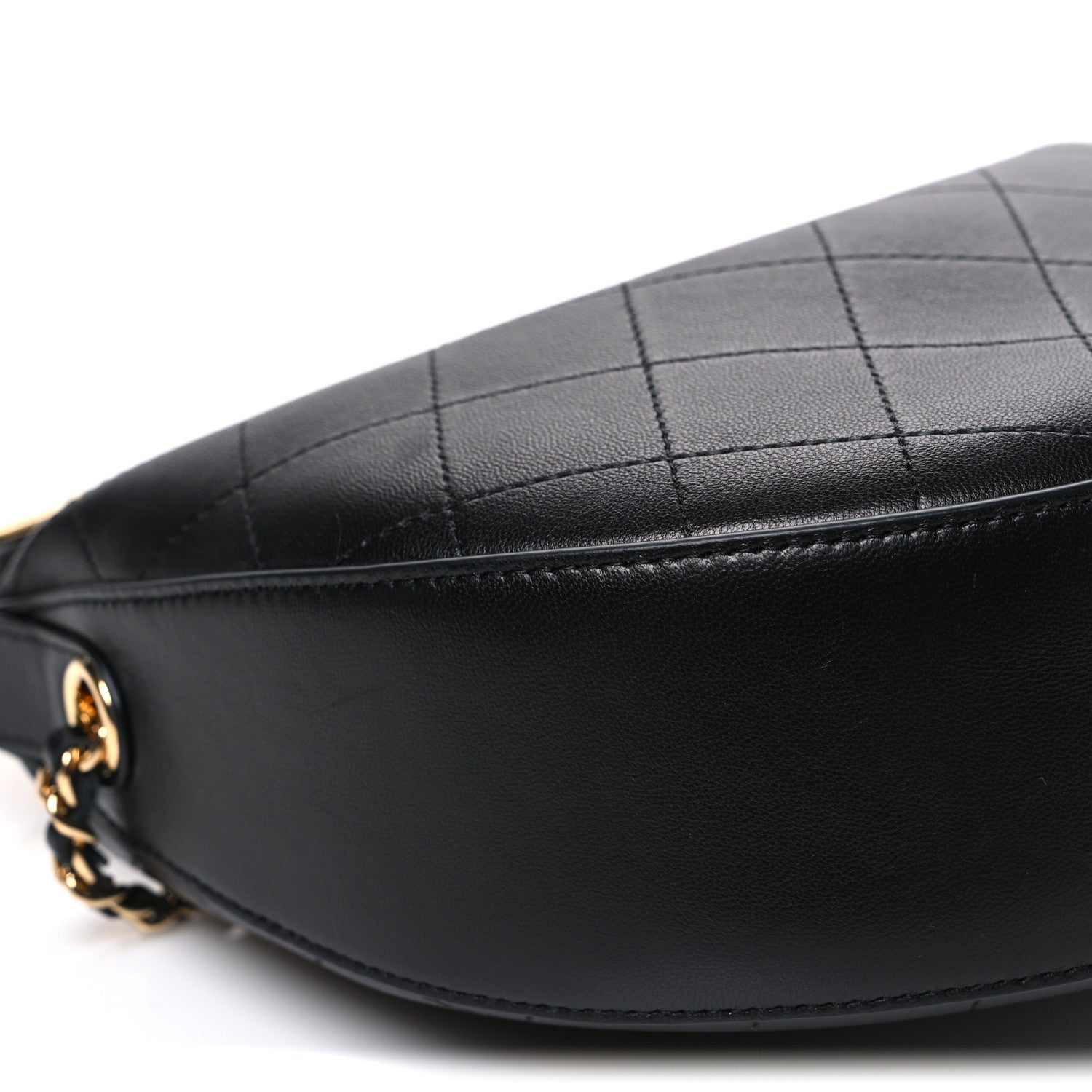 Chanel Lambskin Quilted Hobo Clutch With Chain Black 8 of 9