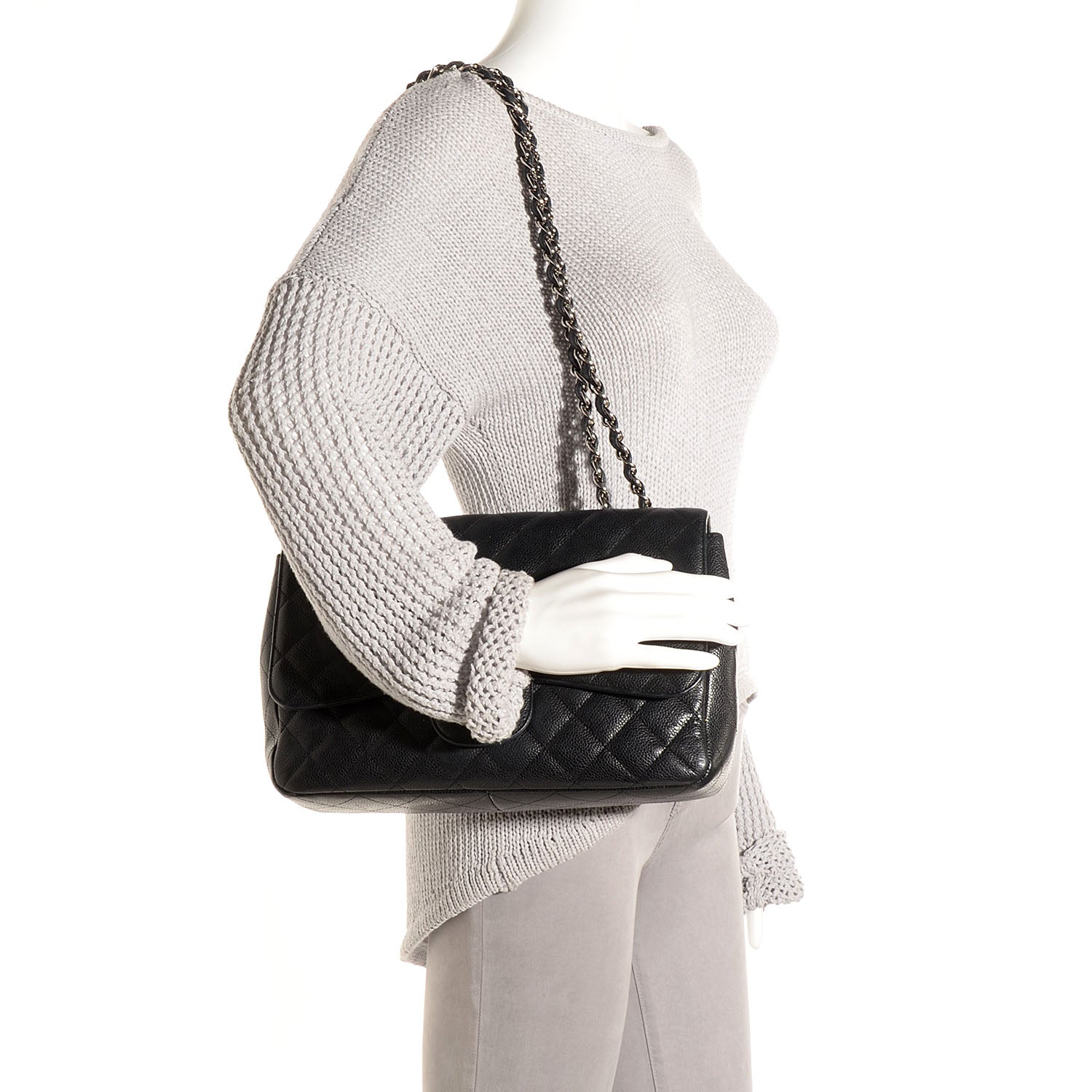 Chanel Caviar Jumbo Single Flap Black 2 of 7
