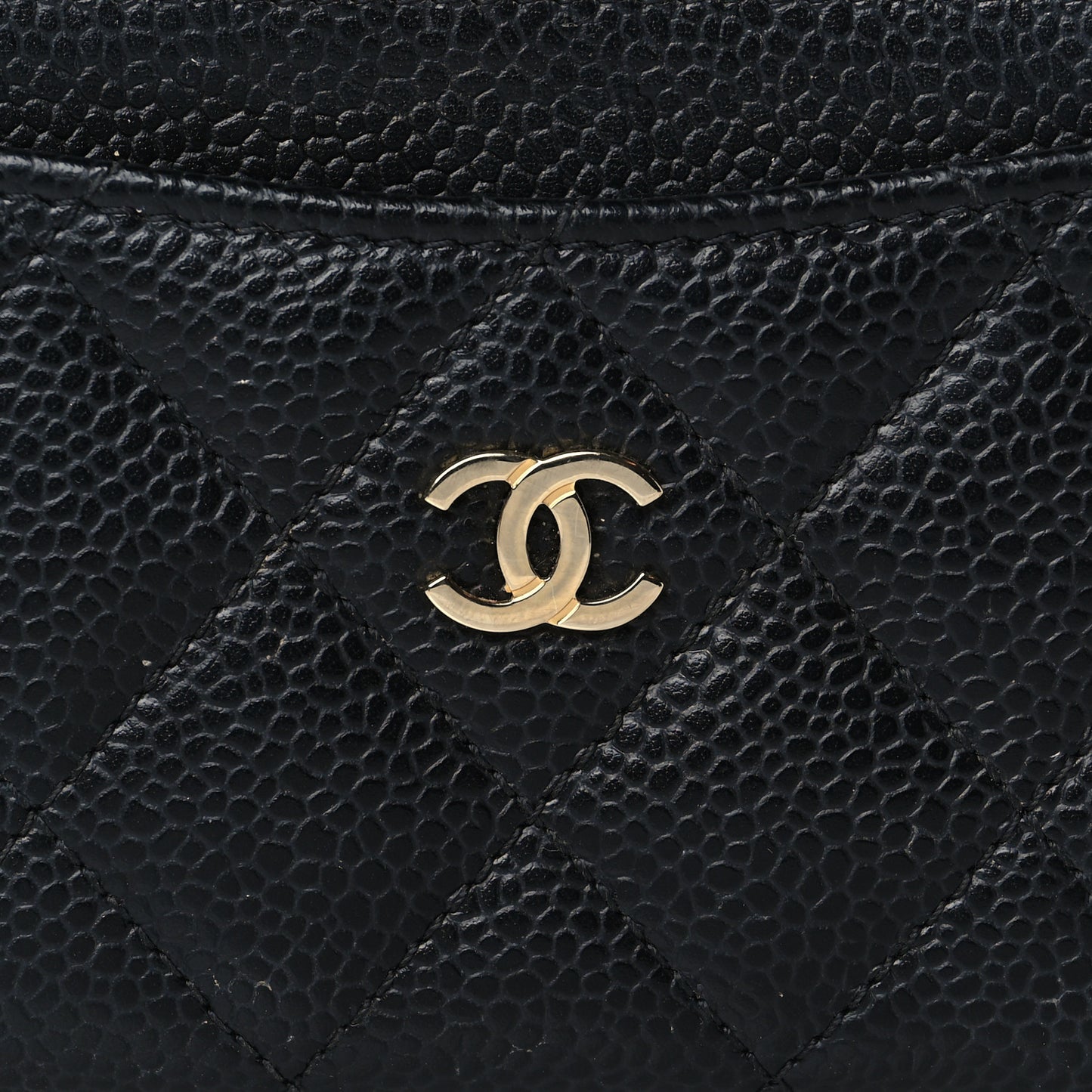 Caviar Quilted Card Holder Black