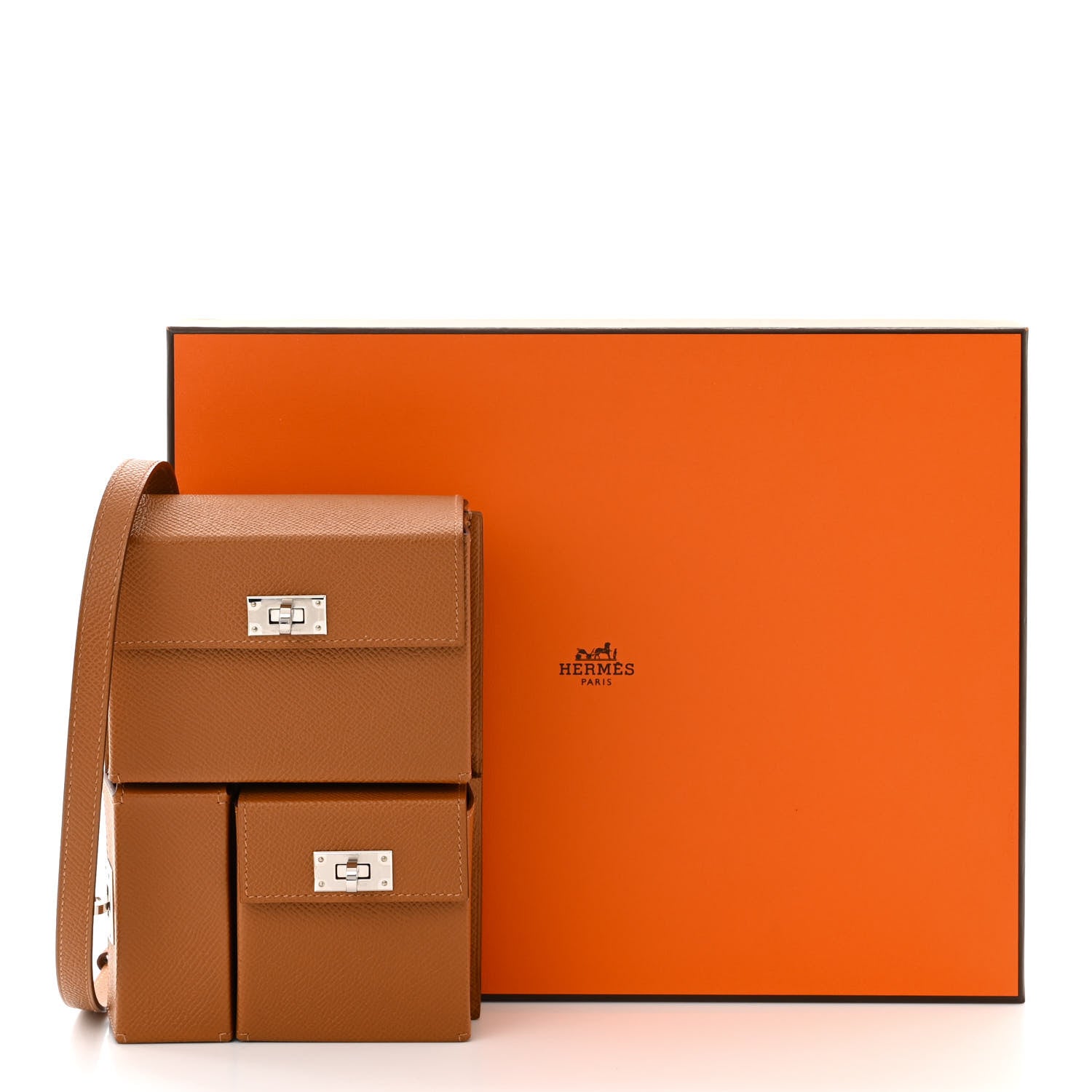 Hermes Epsom Kelly Multi Pocket Pochette To Go Gold 12 of 12