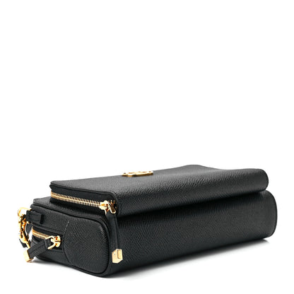 Christian Dior Grained Calfskin Caro Double Pouch Black 4 of 11