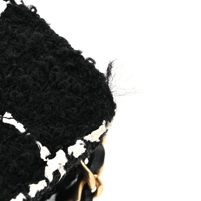 Chanel Tweed Quilted CC Pearl Crush Wallet On Chain WOC Black 15 of 15