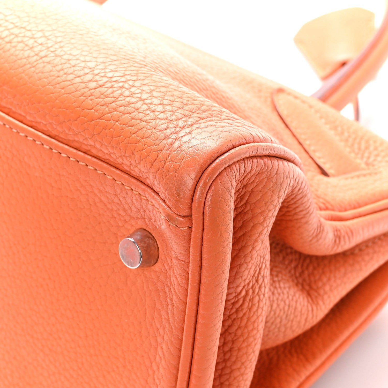 Hermes Taurillon Clemence Shoulder Kelly 40 Orange 12 of 14