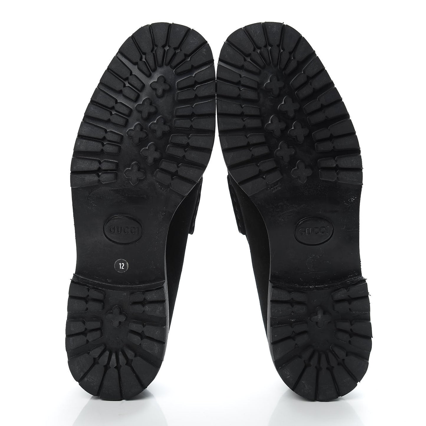 Suede Mens Horsebit Lug Sole Loafers 12 Black