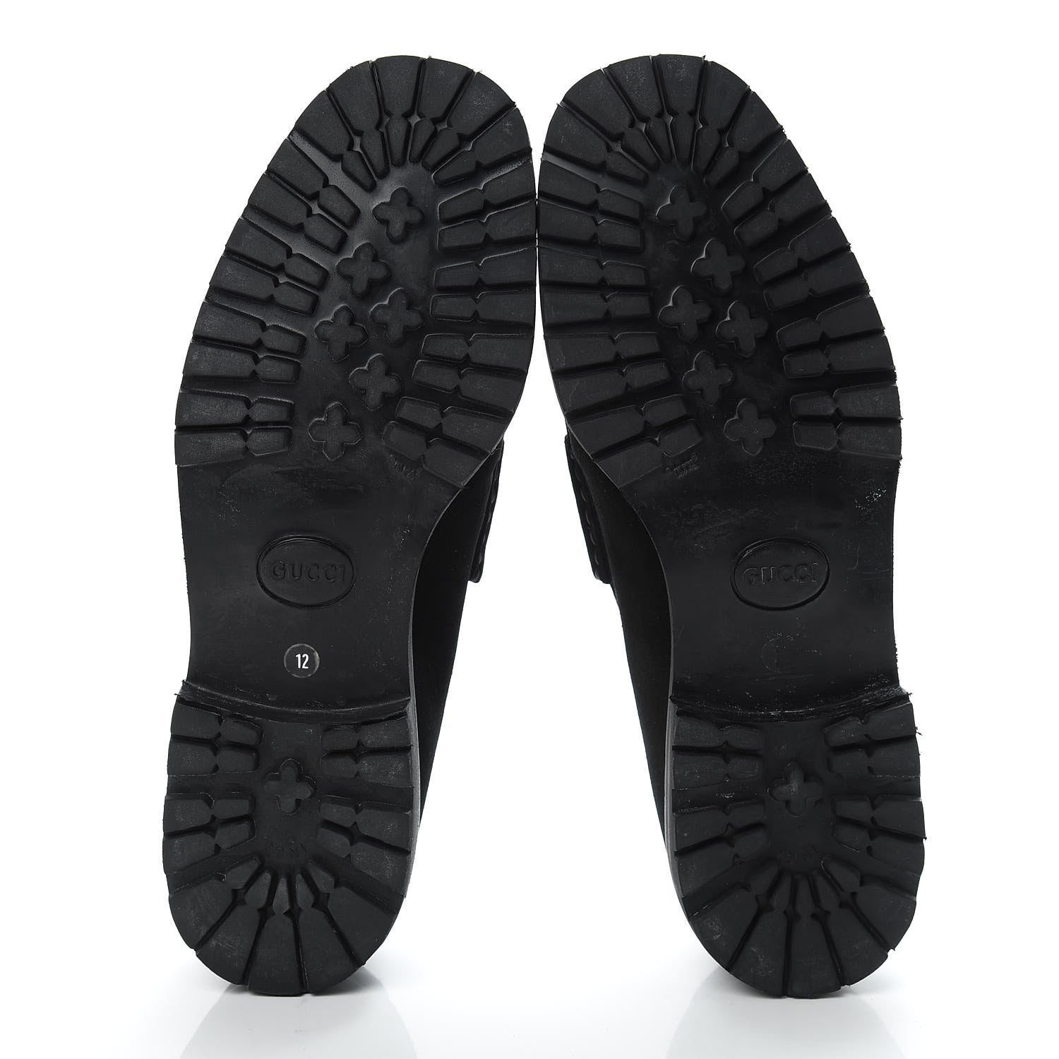 Gucci Suede Mens Horsebit Lug Sole Loafers 12 Black 5 of 13