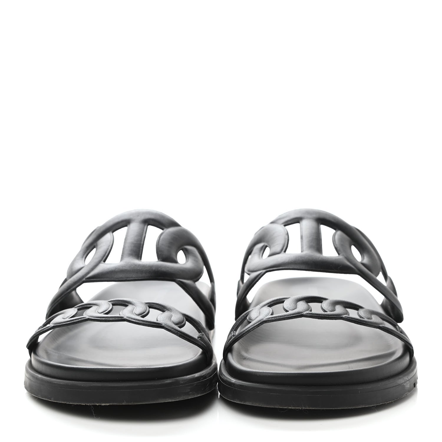 Hermes Nappa Extra Sandals 38 Black 2 of 9