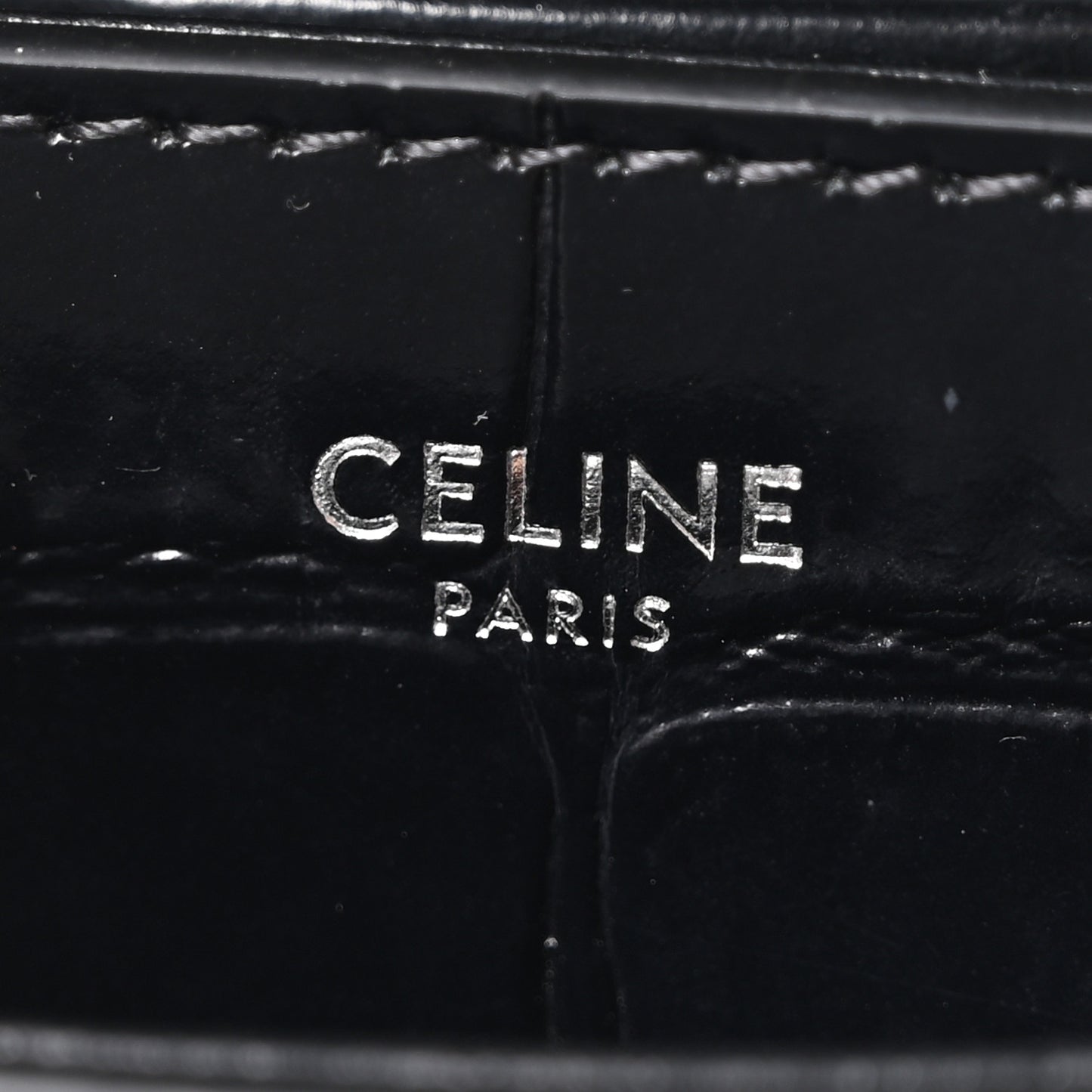 Calfskin Crocodile Embossed Medium Triomphe Besace Black
