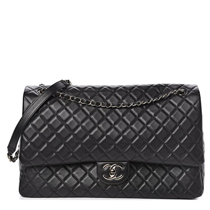 Chanel Calfskin Quilted XXL Travel Flap Bag Black 2 of 11