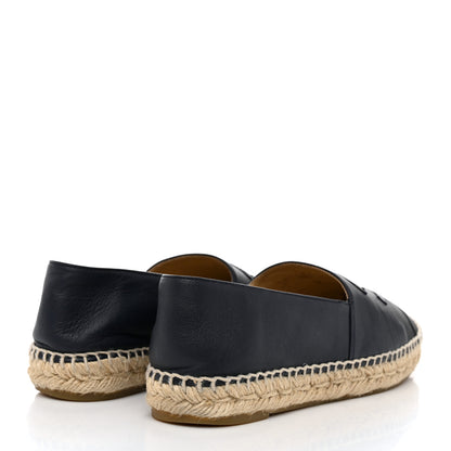 Chanel Lambskin CC Espadrilles 38 Navy Black 4 of 9