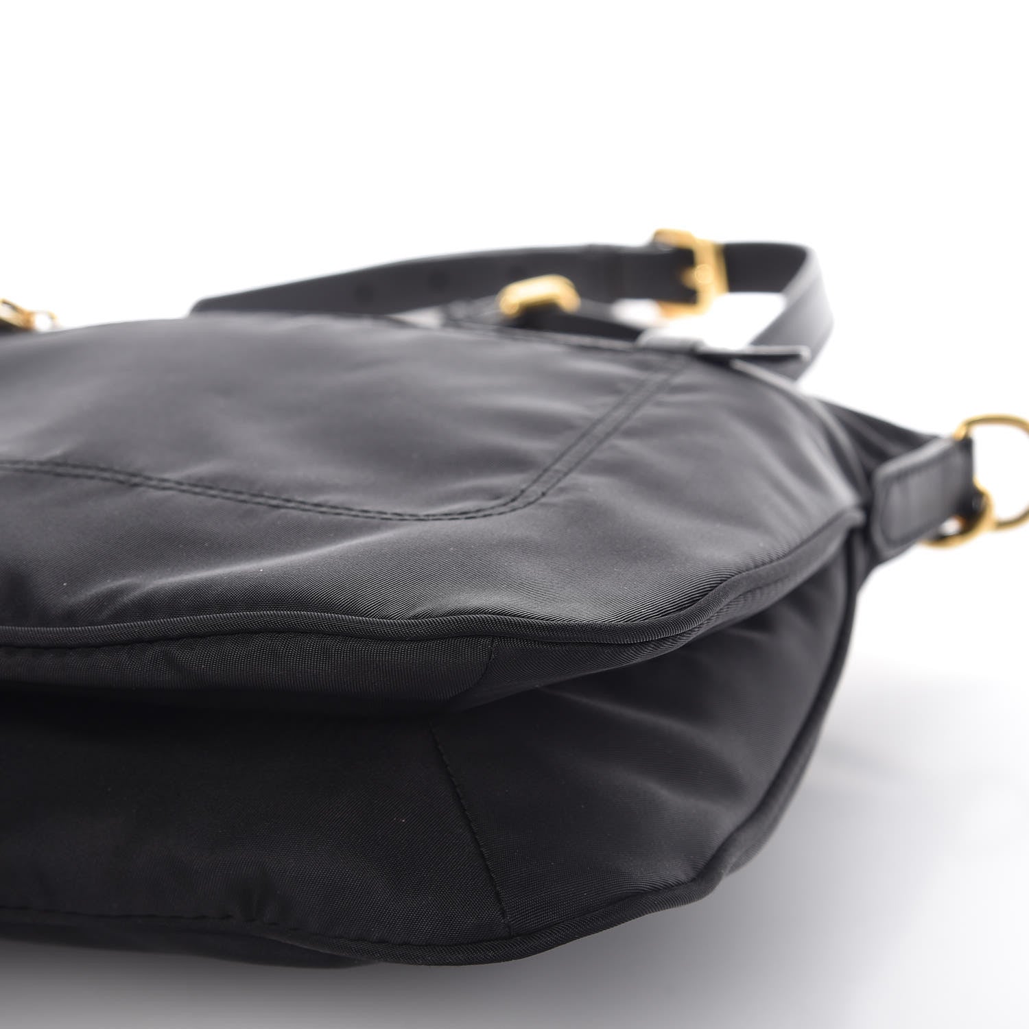 Prada Nylon Flat Messenger Bag Black 6 of 8
