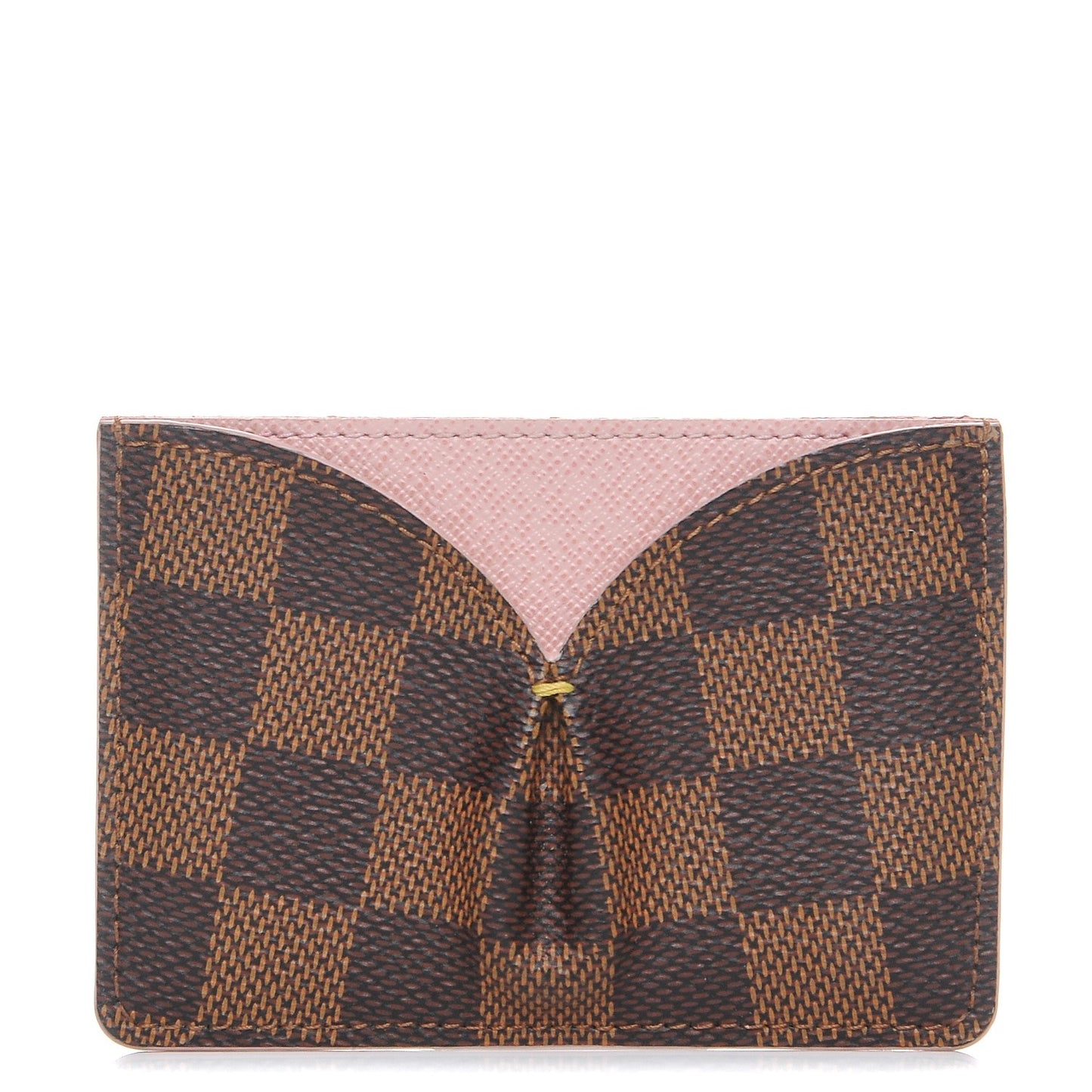 Damier Ebene Caissa Card Holder Rose Ballerine