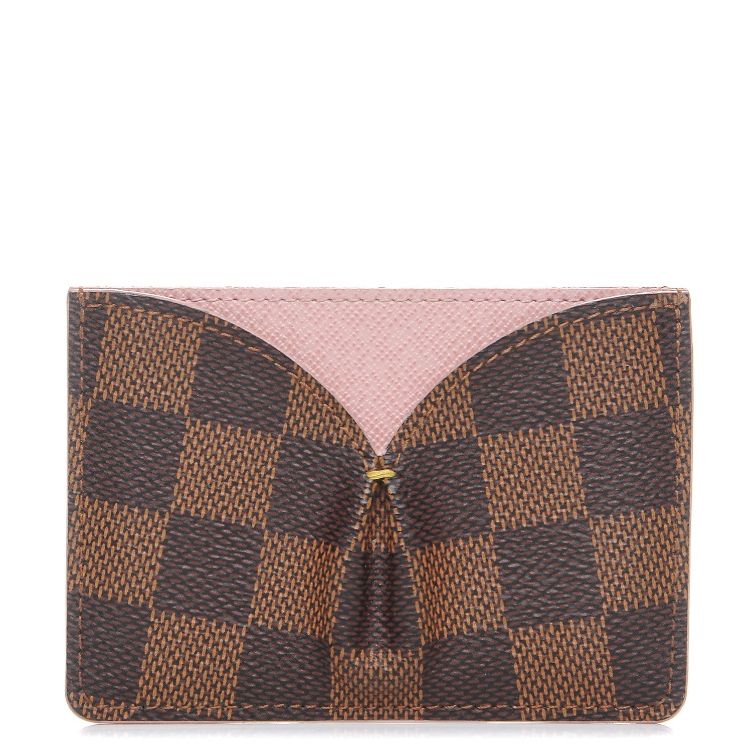 Louis Vuitton Damier Ebene Caissa Card Holder Rose Ballerine 1 of 7