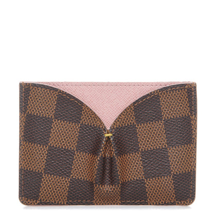 Louis Vuitton Damier Ebene Caissa Card Holder Rose Ballerine 1 of 7