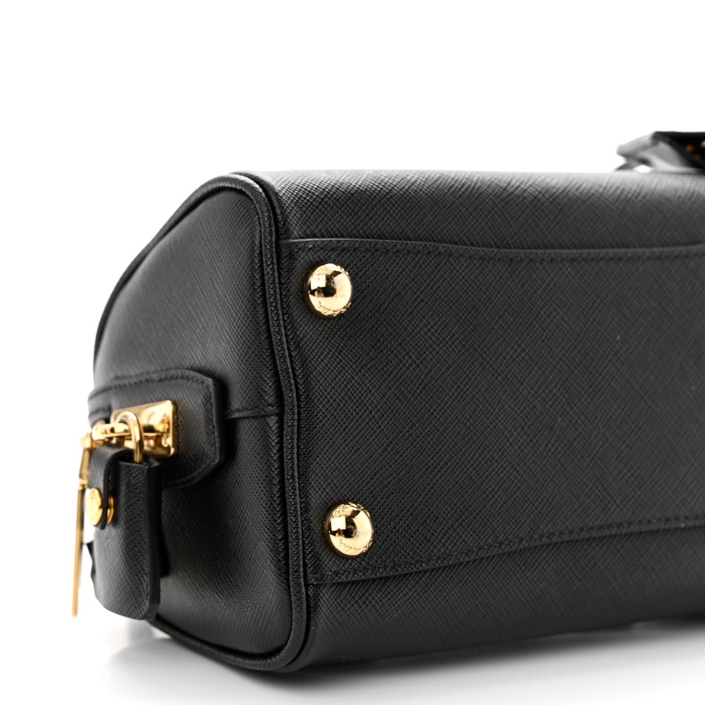 Saffiano Lux Top Handle Crossbody Bag Black